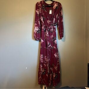 princess polly baby blue dress Burgundy Wrap Dress - Velvet Wrap Dress - Velvet Midi Dress